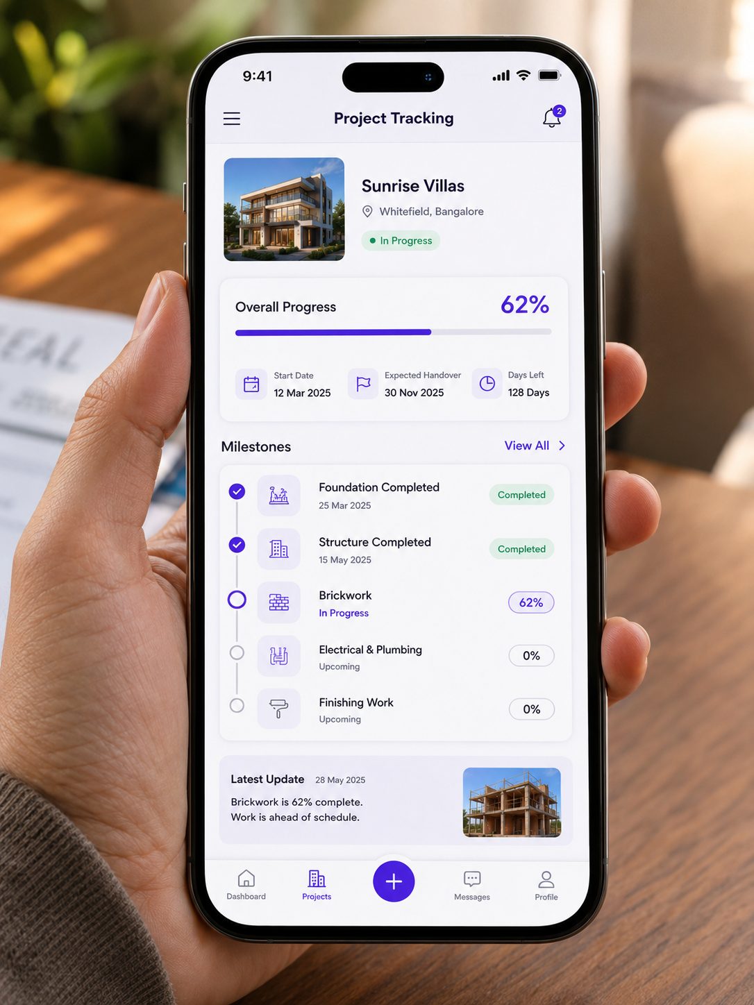 Talking to a contractor inside the Slabinto app